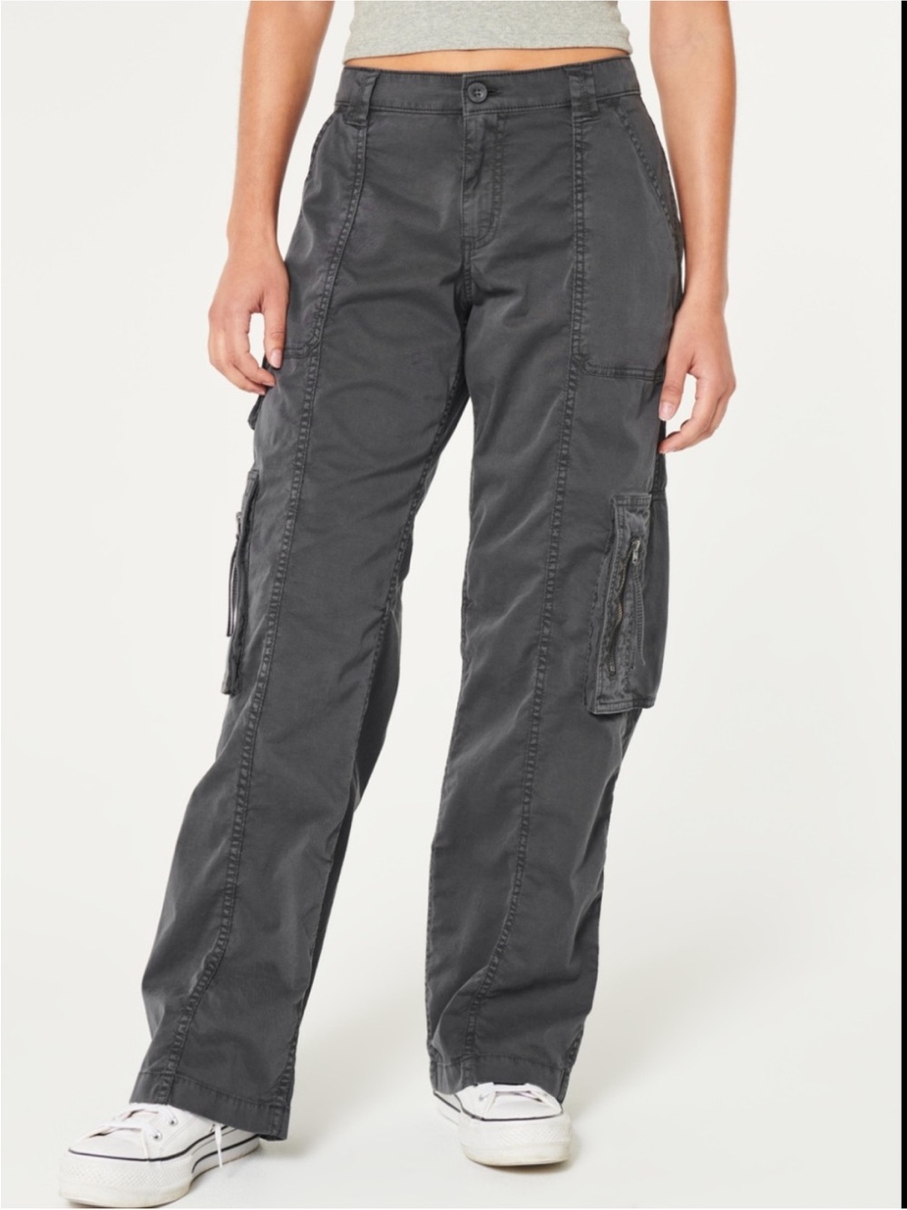 Hollister charcoal cargo pants size 25